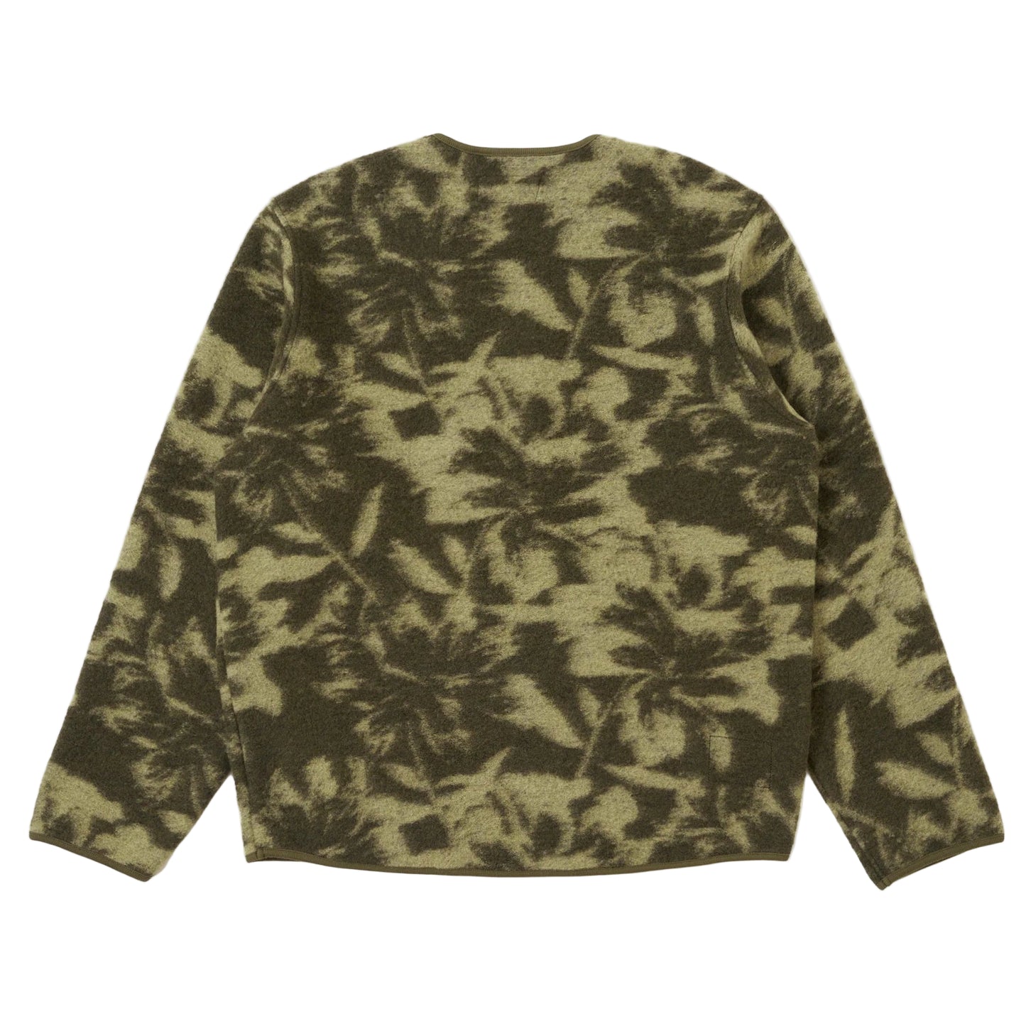 Universal Works Zip Liner Studio Wool Fleece Green Cardigan