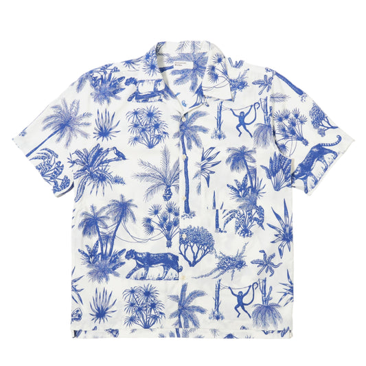 Universal Works Jungle Toile Poplin White SS Shirt