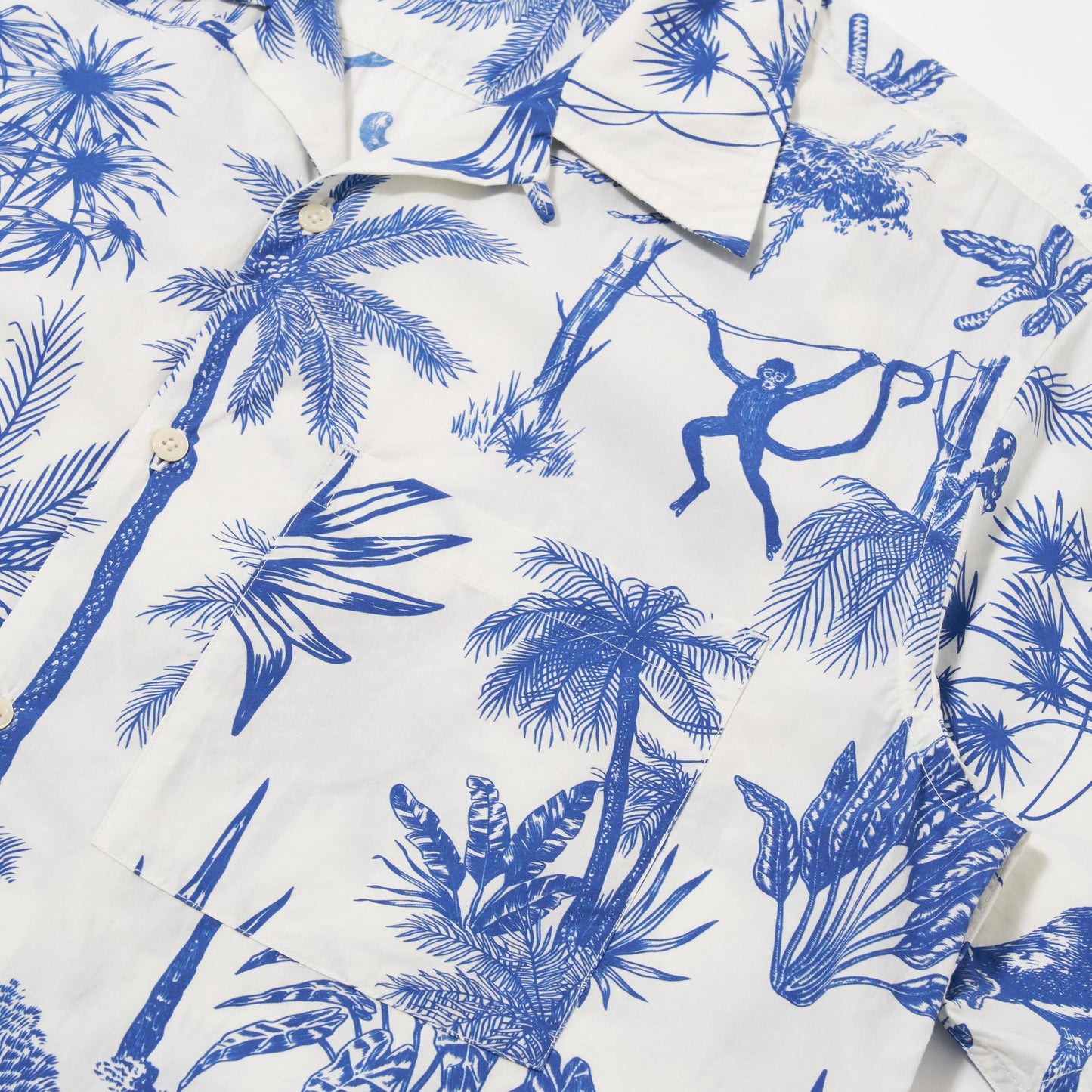 Universal Works Jungle Toile Poplin White SS Shirt