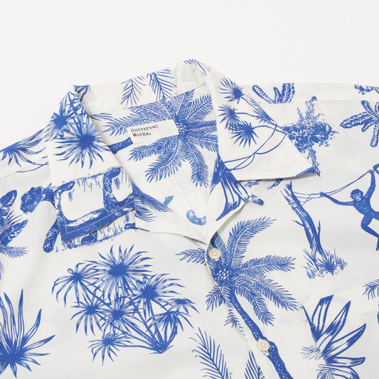 Universal Works Jungle Toile Poplin White SS Shirt