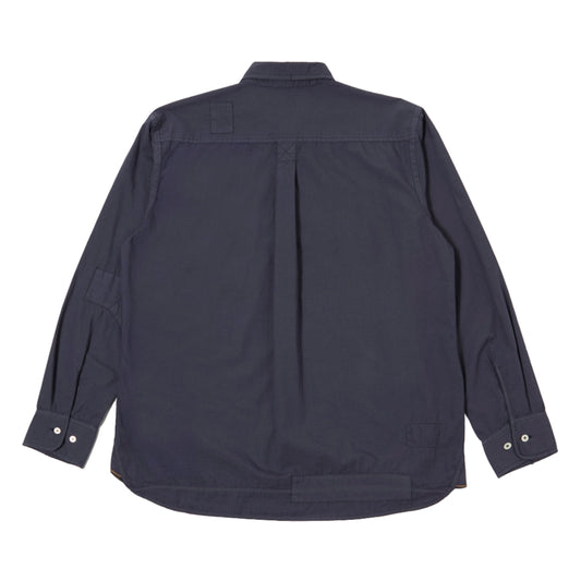 Universal Works Patched Lazy Navy Poplin Shirt