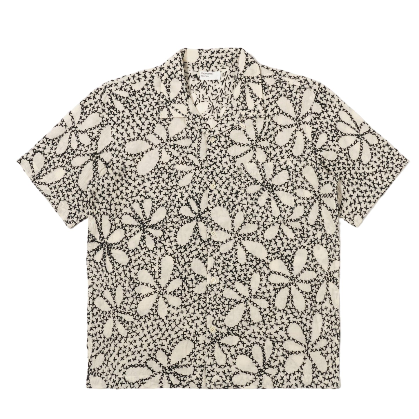 Universal Works Kantha Flower Ecru Road S/S Shirt