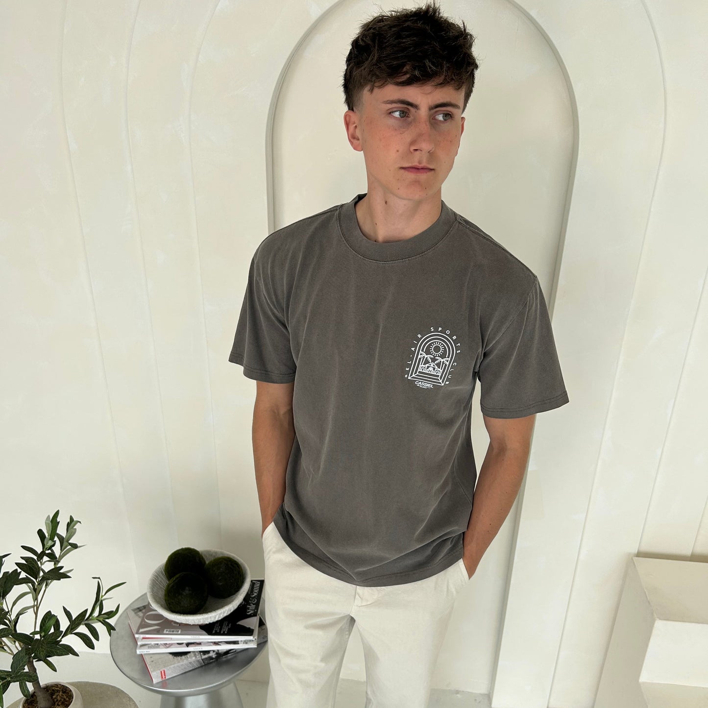 Cassiel Clo Bel Air Sports Club Faded Grey Tee