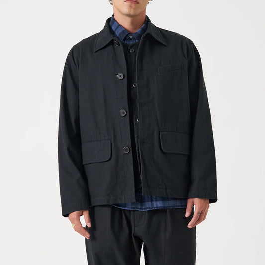 Universal Works Brushed Moleskin Black Franck Jacket