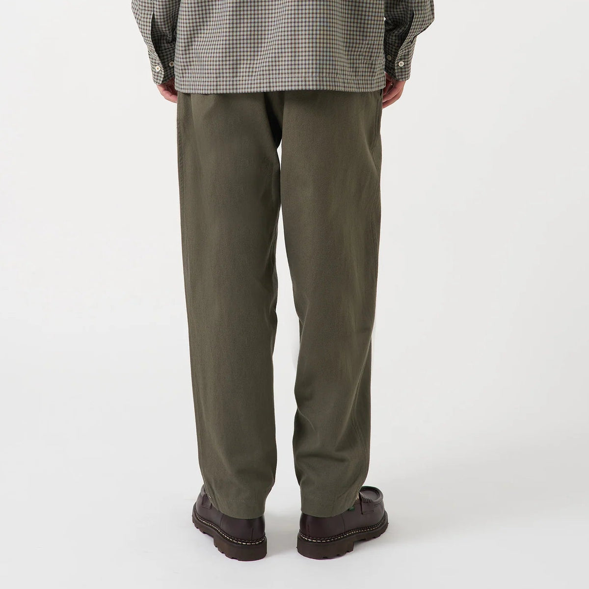 Universal Works Pleated Track Pant Brushed Moleskin Olive Trouser