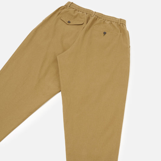 Universal Works Pleated Track Pant Brushed Moleskin Sand Trouser