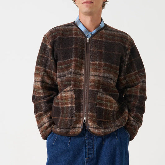 Universal Works Pino Wool Fleece Brown Military Liner Jacket