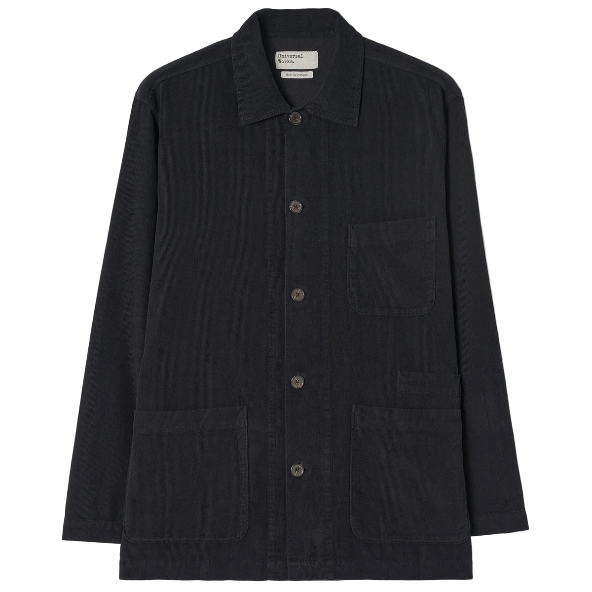 Universal Works Fine Cord Bakers Black Overshirt