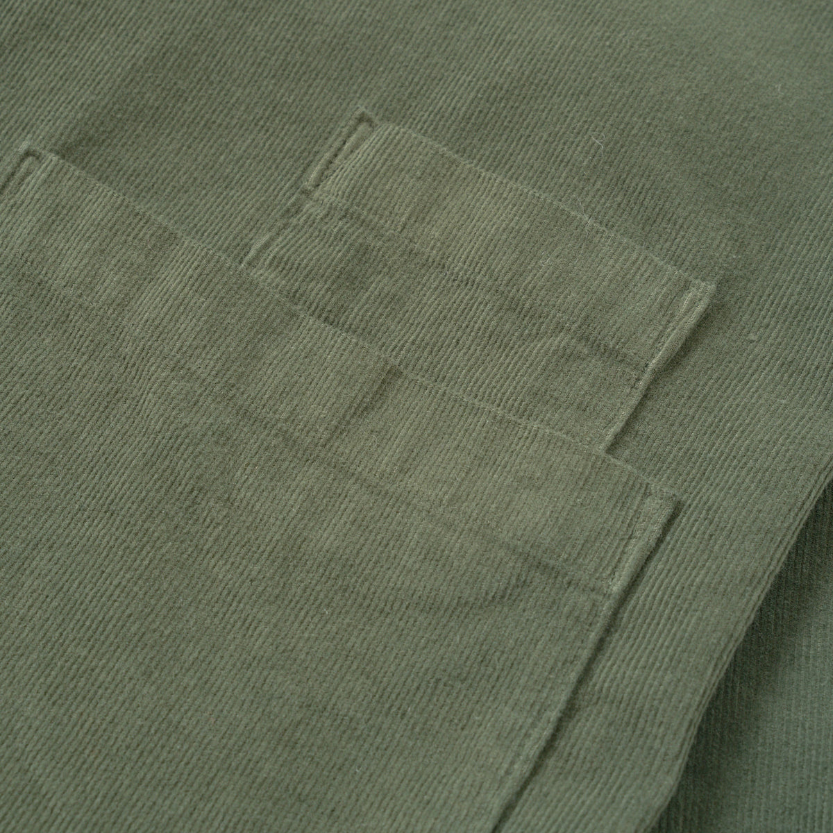 Universal Works Fine Cord Bakers Olive Overshirt