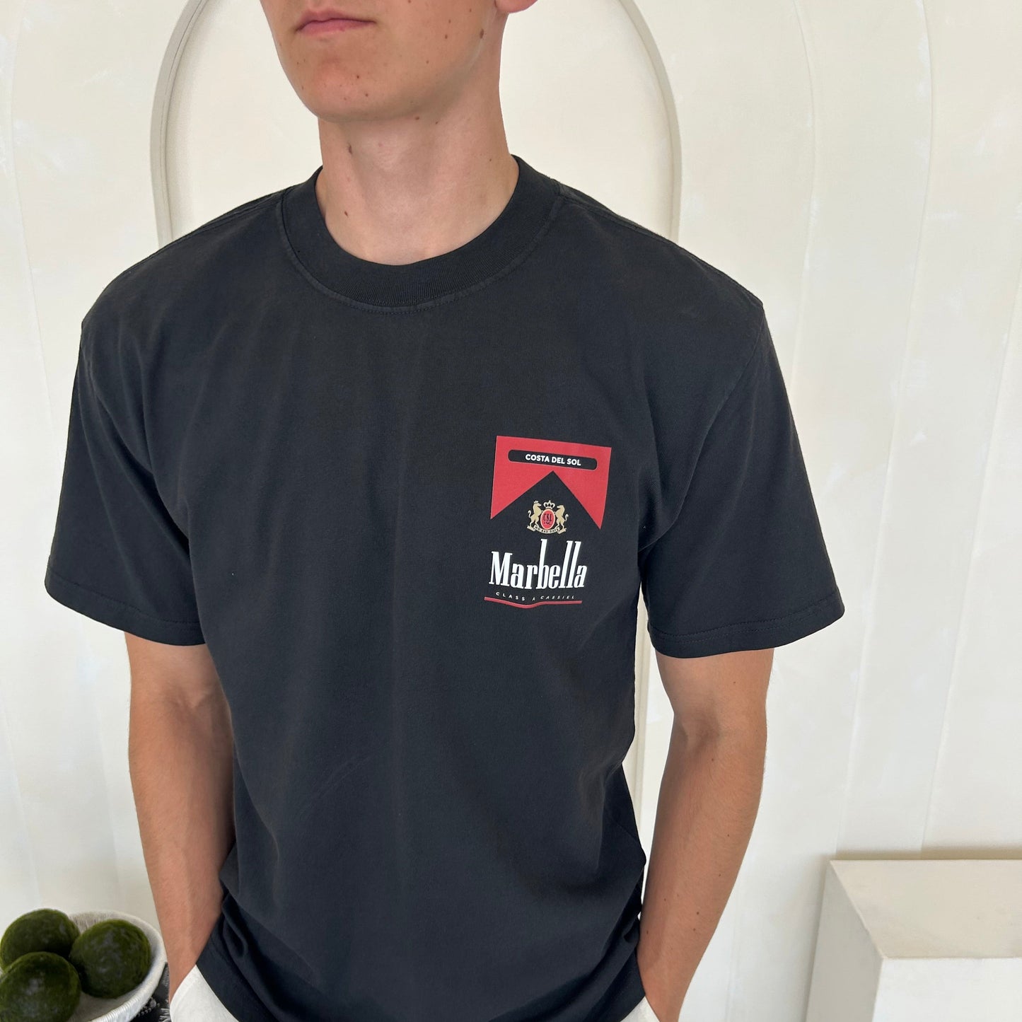Cassiel Clo Marbella Faded Black Tee