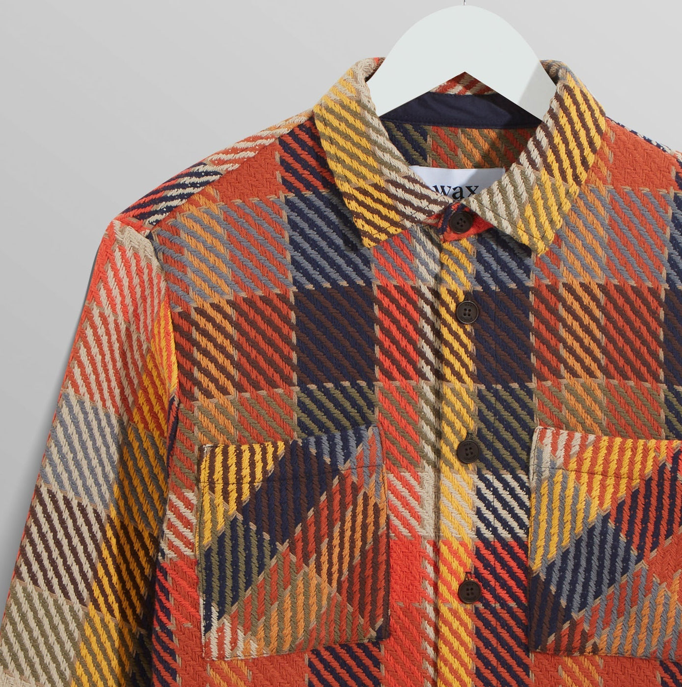 Wax London Whiting Pike Check Orange Overshirt