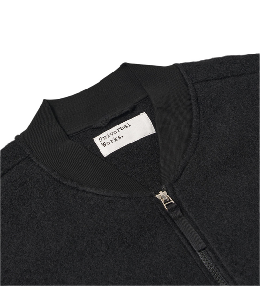 Universal Works Wool Fleece Black Waist Coat