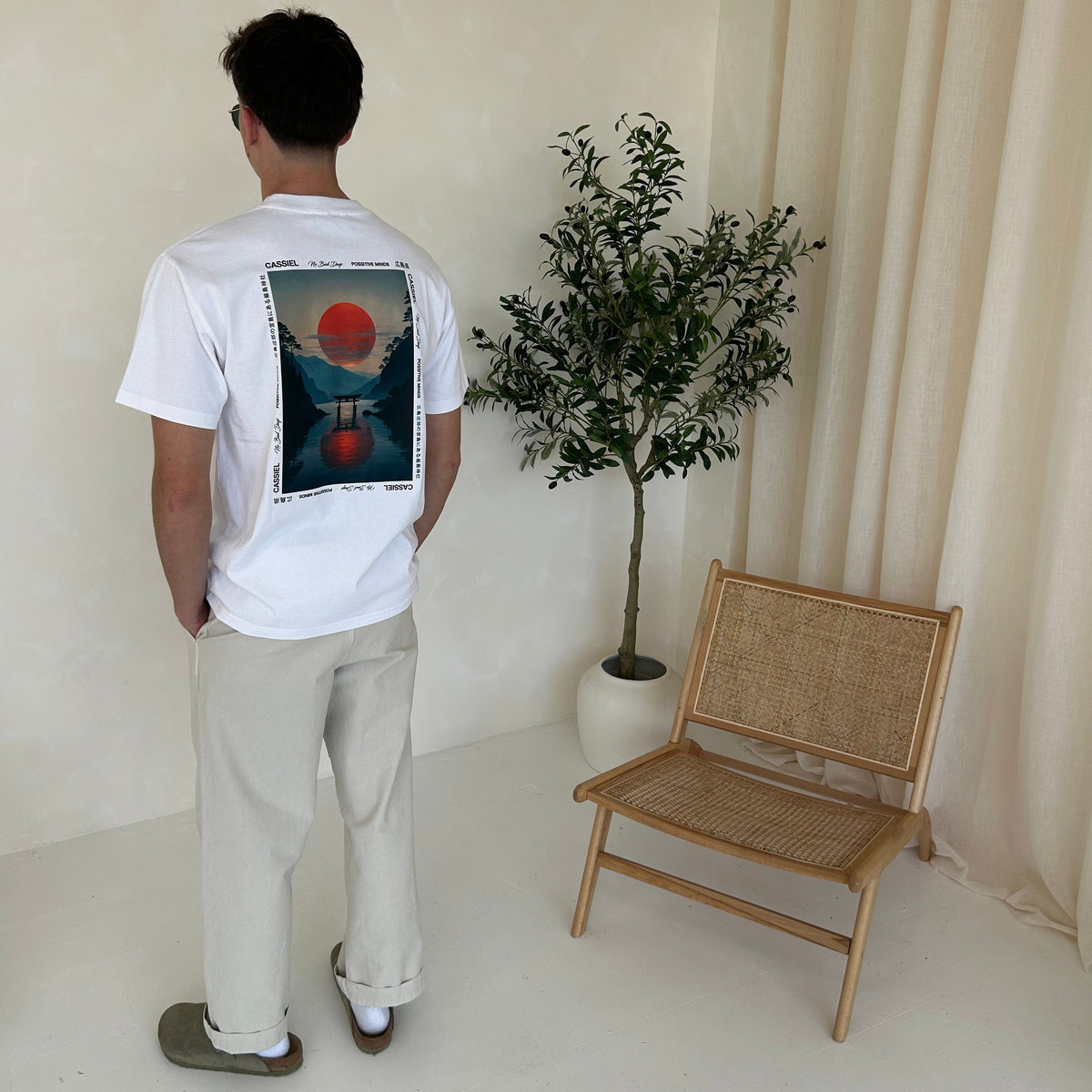 Cassiel Clo Sunset Faded White Tee