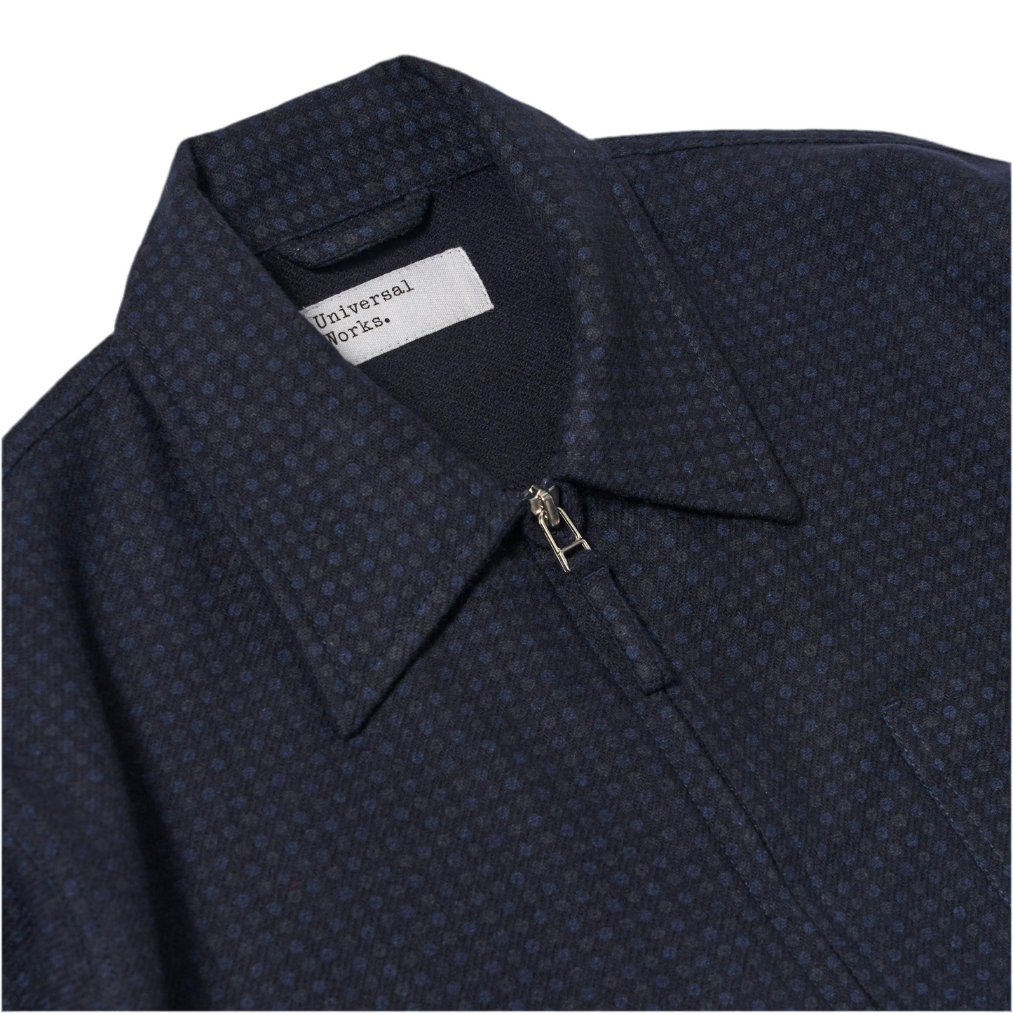 Universal Works Rose Bowl Dot Print Flannel Navy Jacket