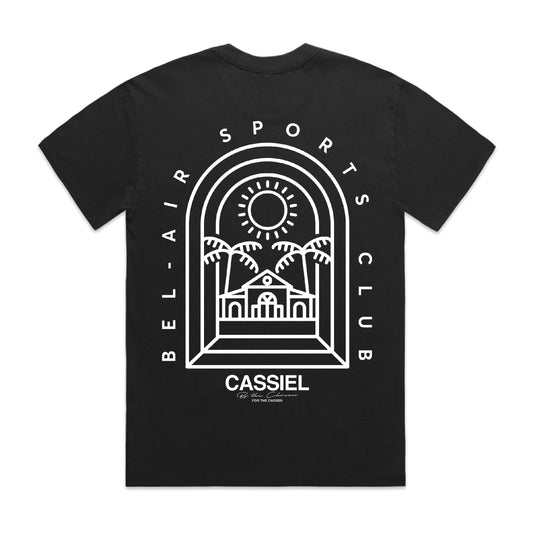 Cassiel Bel Air Sports Club Faded Black Tee