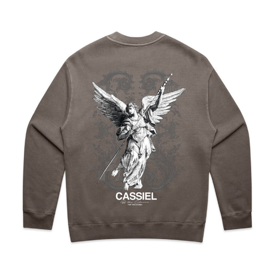 Cassiel Fleur De Lis Angel Faded Grey Sweatshirt