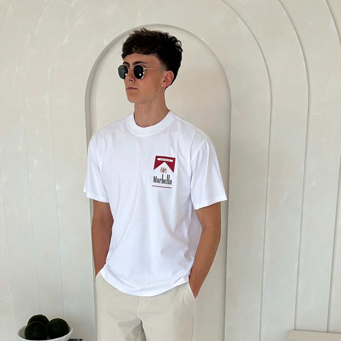 Cassiel Clo Marbella Faded White Tee
