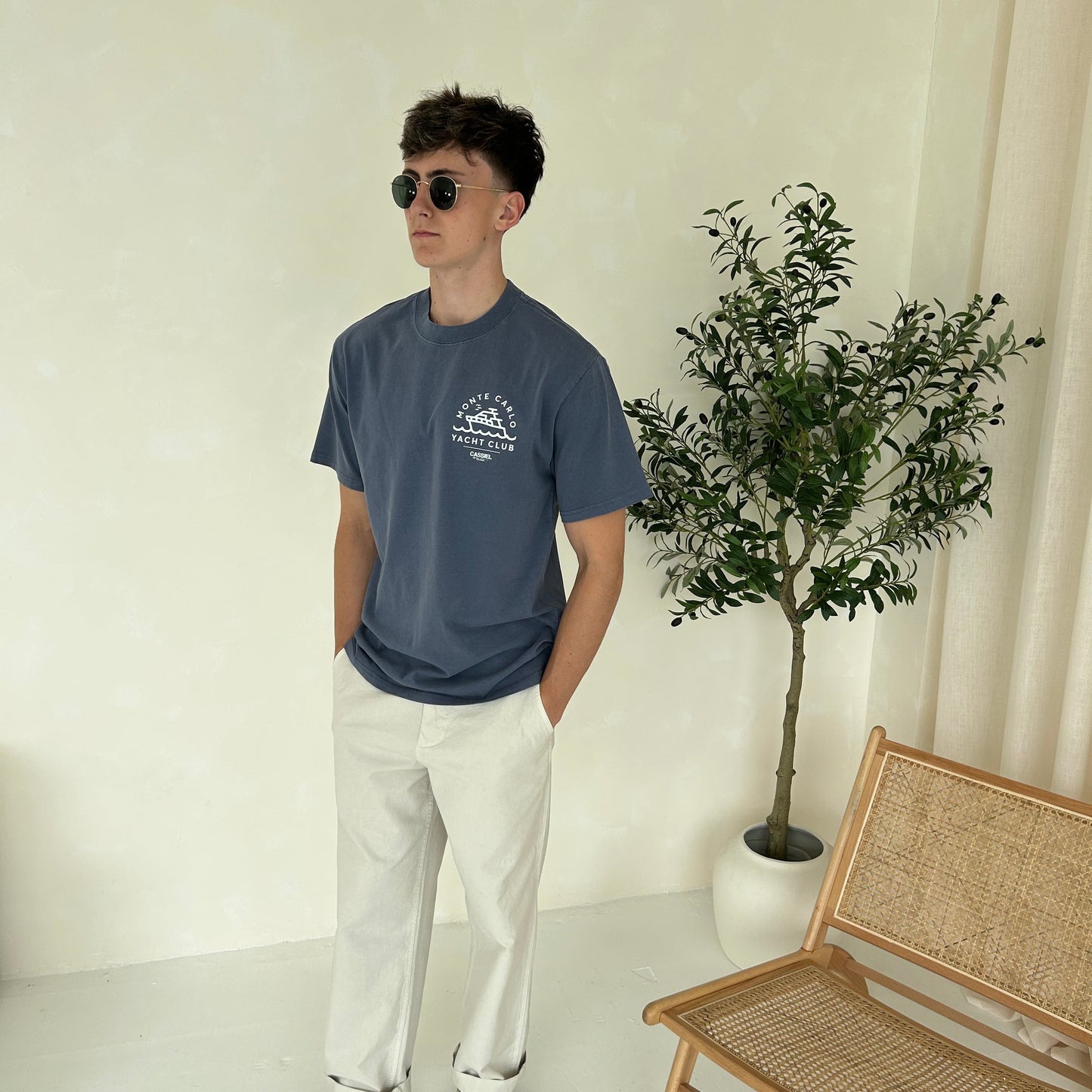 Cassiel Clo Monte Carlo Faded Indigo Tee