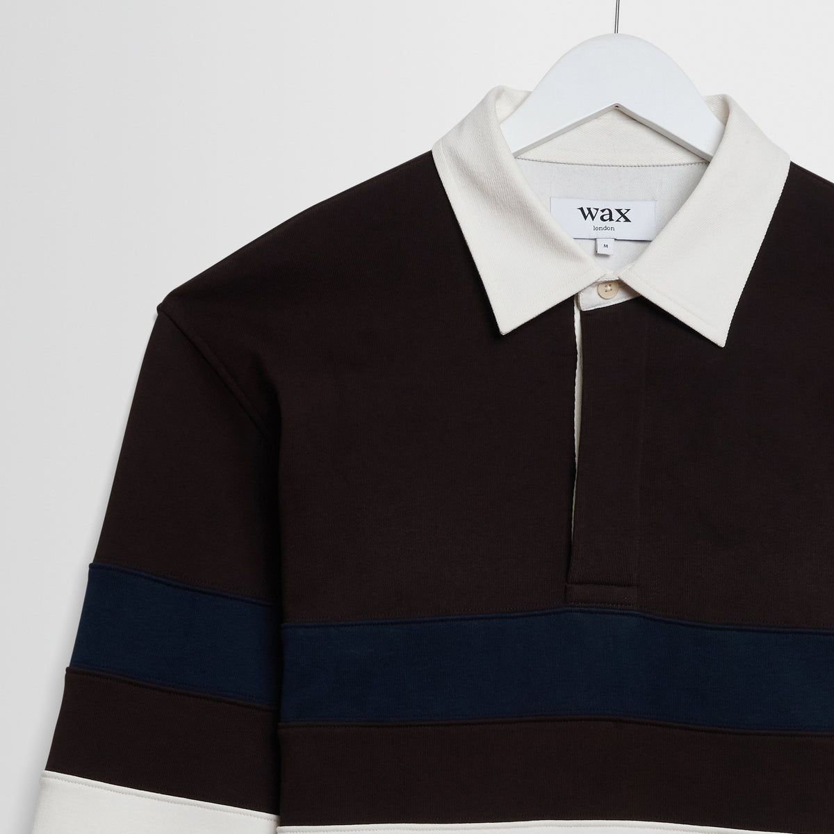 Wax London Rowhill Brown Navy Rugby Shirt