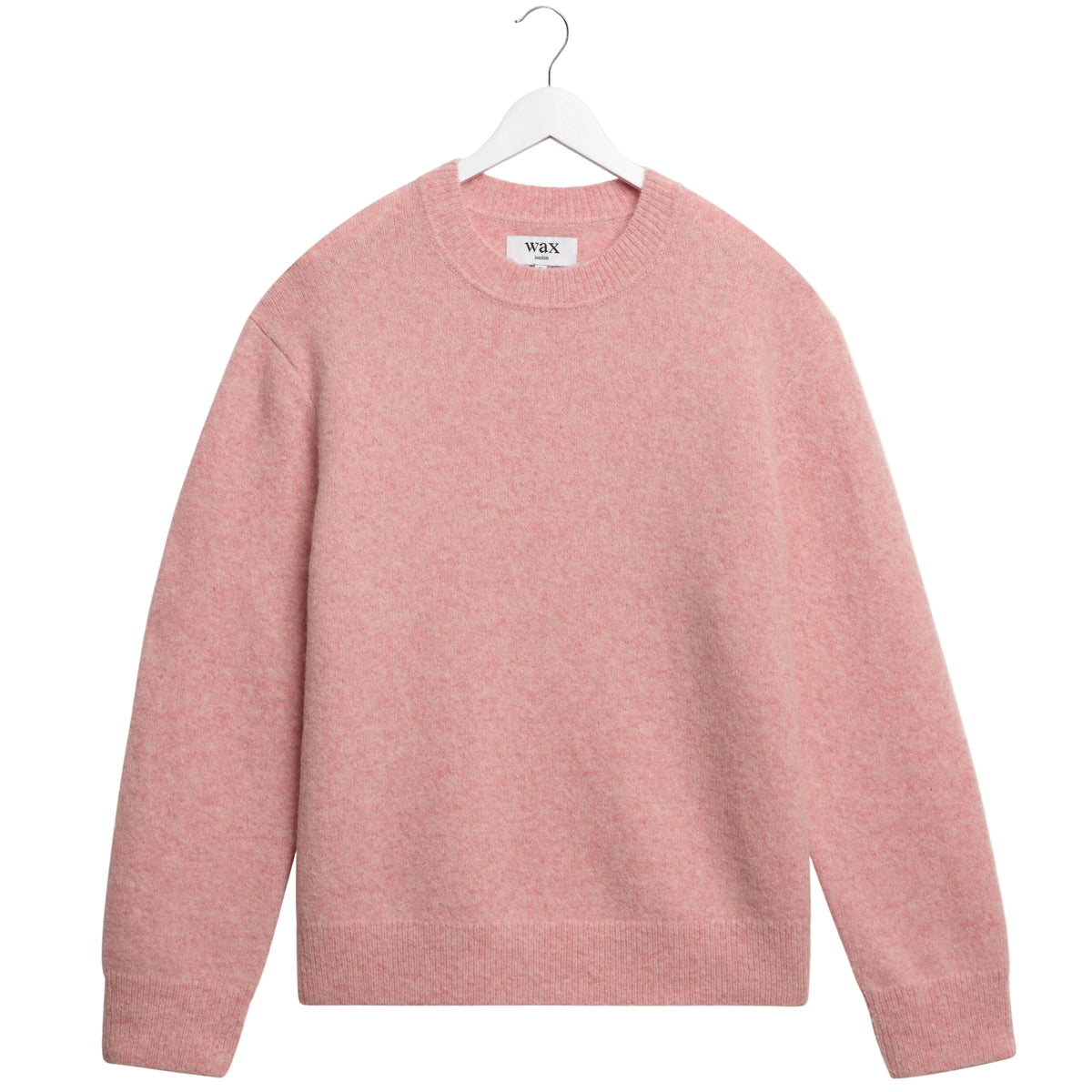 Wax London Wilde Crew Fluffy Wool Blend Pale Pink Knit