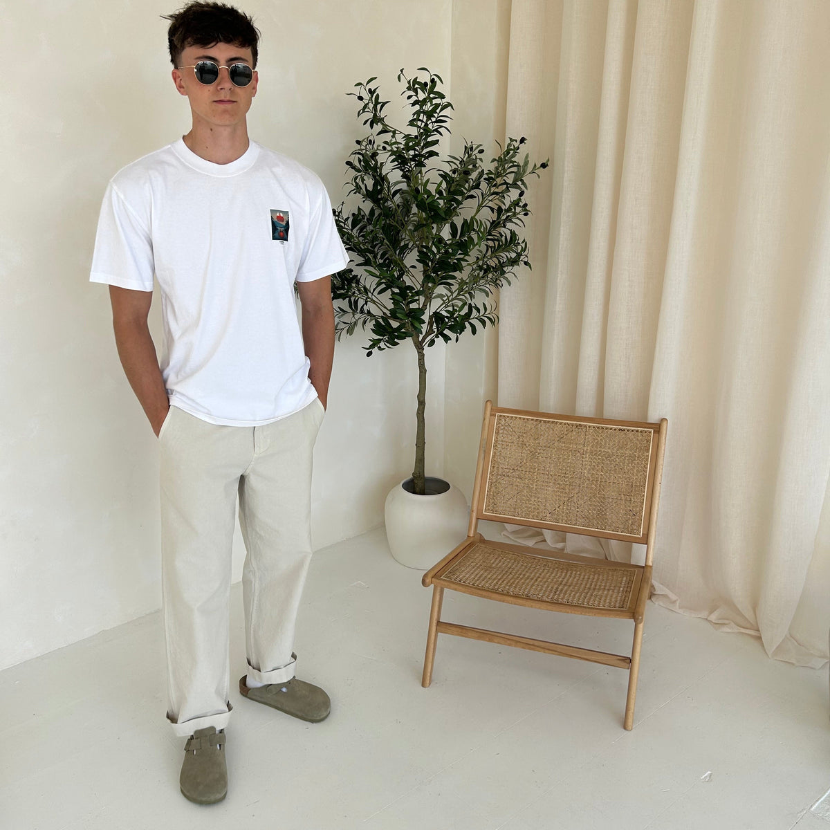 Cassiel Clo Sunset Faded White Tee