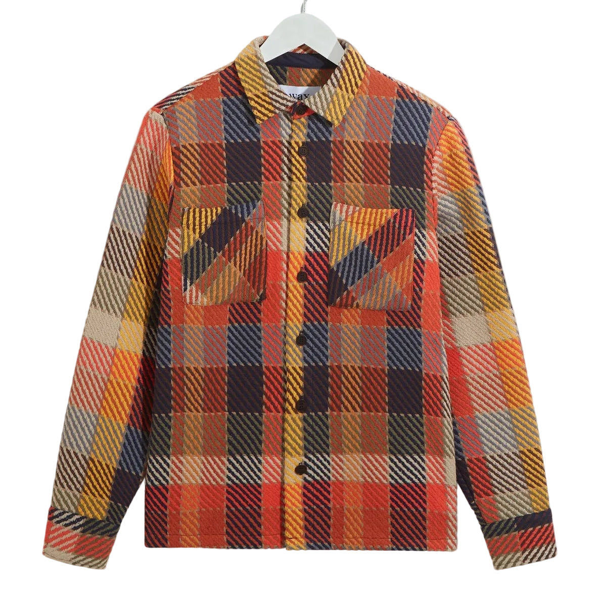 Wax London Whiting Pike Check Orange Overshirt