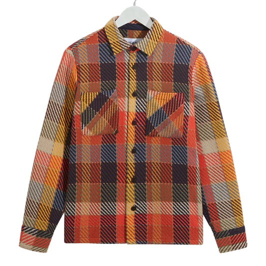 Wax London Whiting Pike Check Orange Overshirt