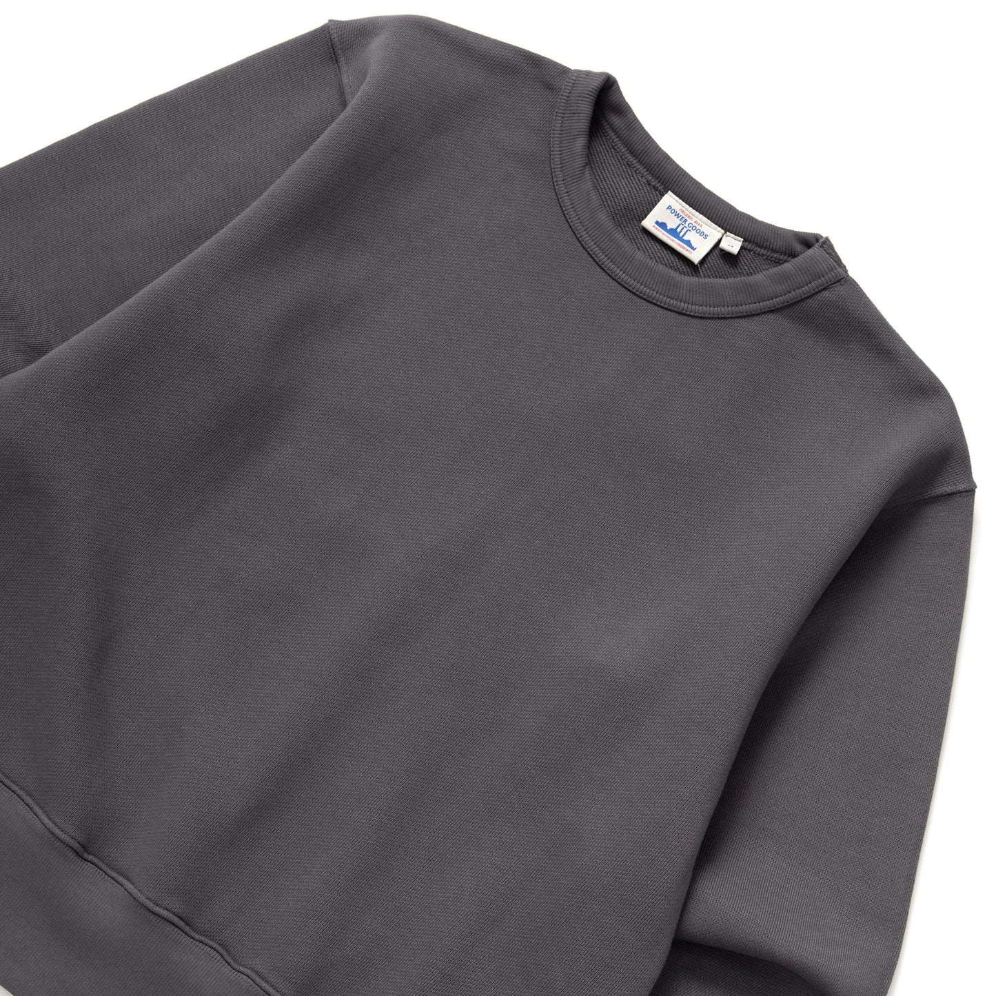 Power Goods Loopback Washed Black Crewneck Sweatshirt
