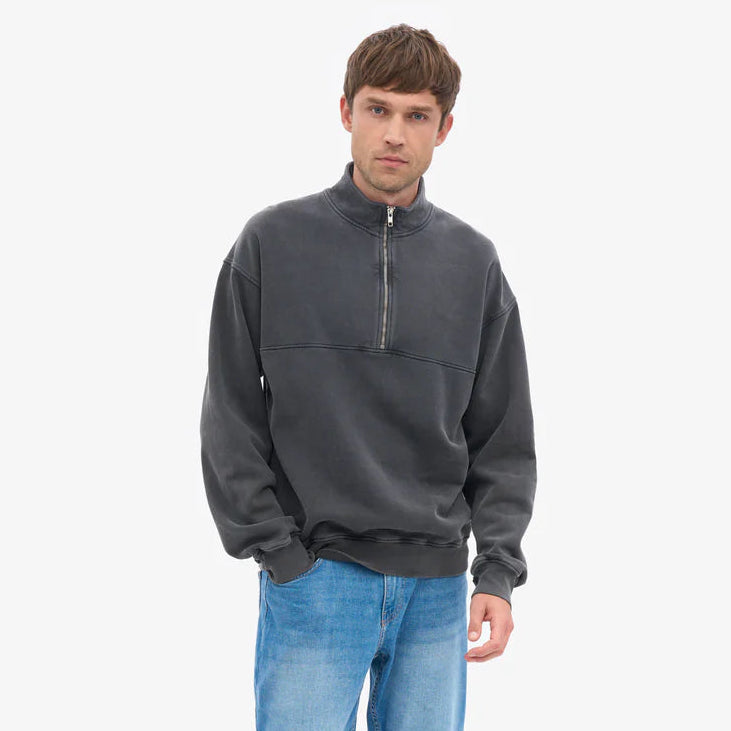 Colorful Standard Classic Organic Faded Black Quarter Zip Sweatshirt