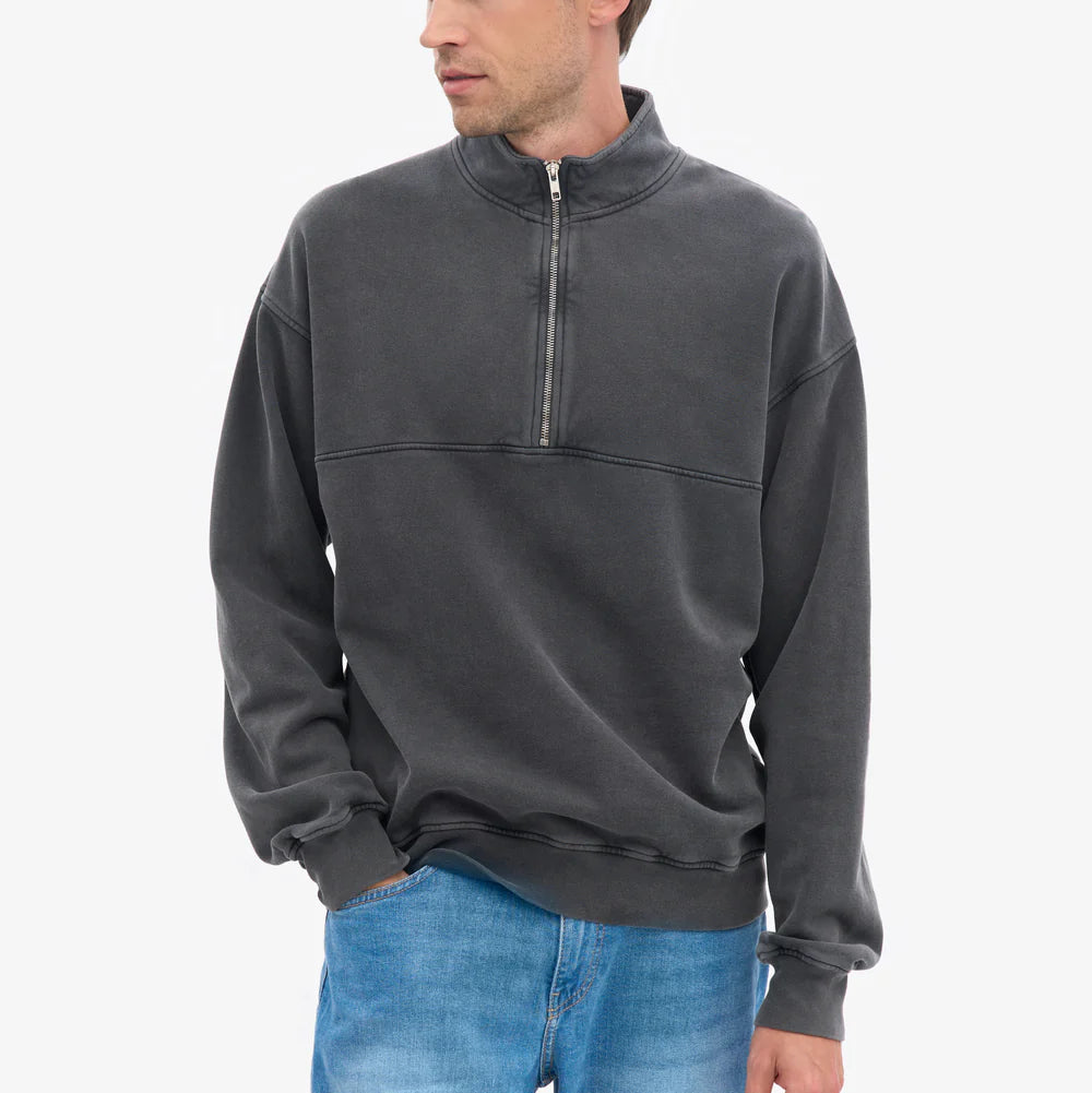 Colorful Standard Classic Organic Faded Black Quarter Zip Sweatshirt