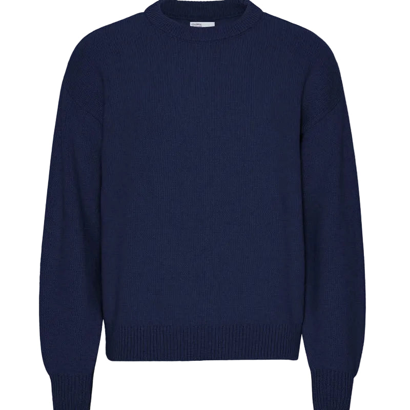 Colorful Standard Marine Blue Oversized Merino Wool Crew Knit