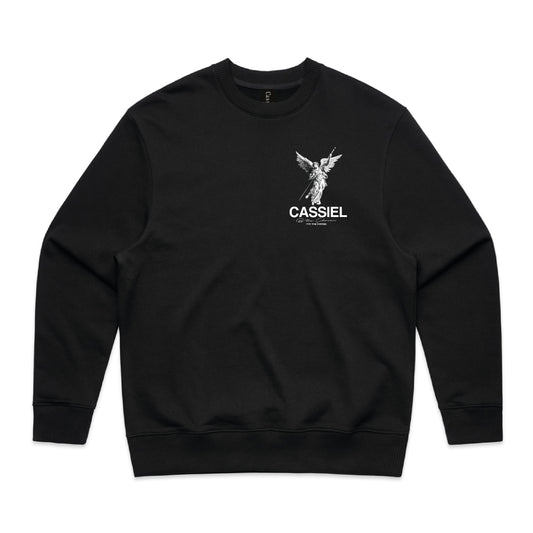 Cassiel Clo Fleur De Lis De Angel Back Print Black Sweatshirt