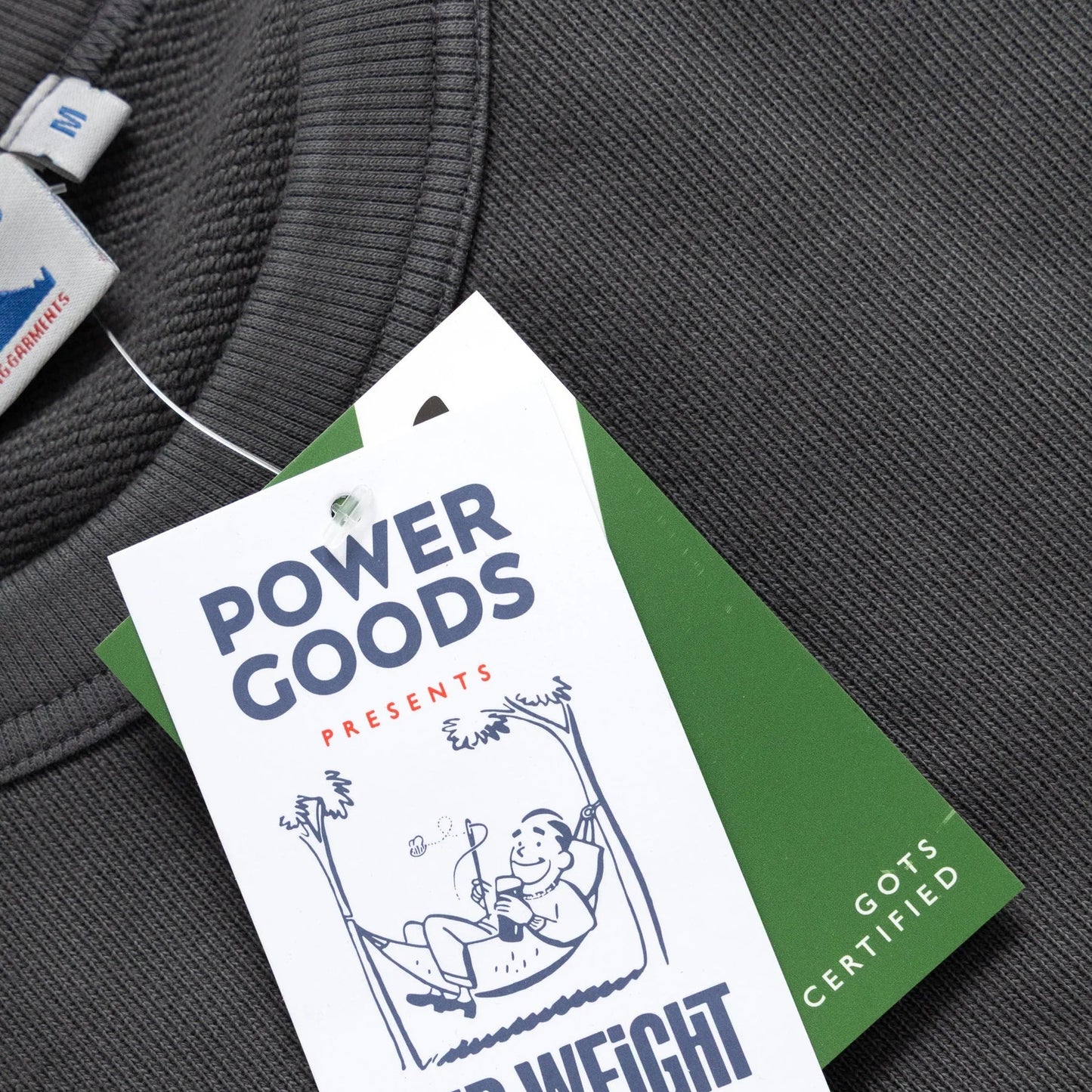 Power Goods Loopback Washed Black Crewneck Sweatshirt