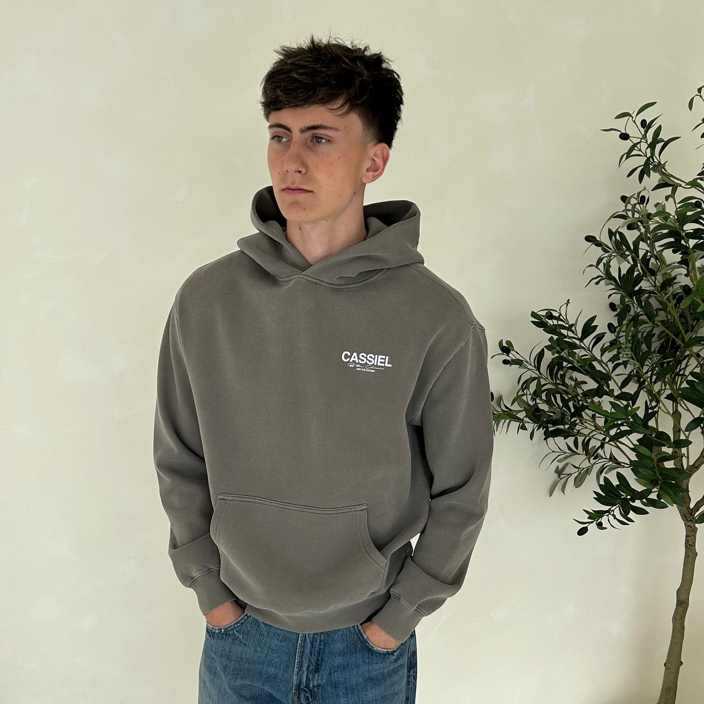 Cassiel Clo For The Chosen Faded Grey Hoodie Sweatshirt