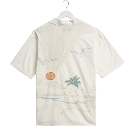 Wax London Didcot Summer Embroidered SS Ecru Shirt