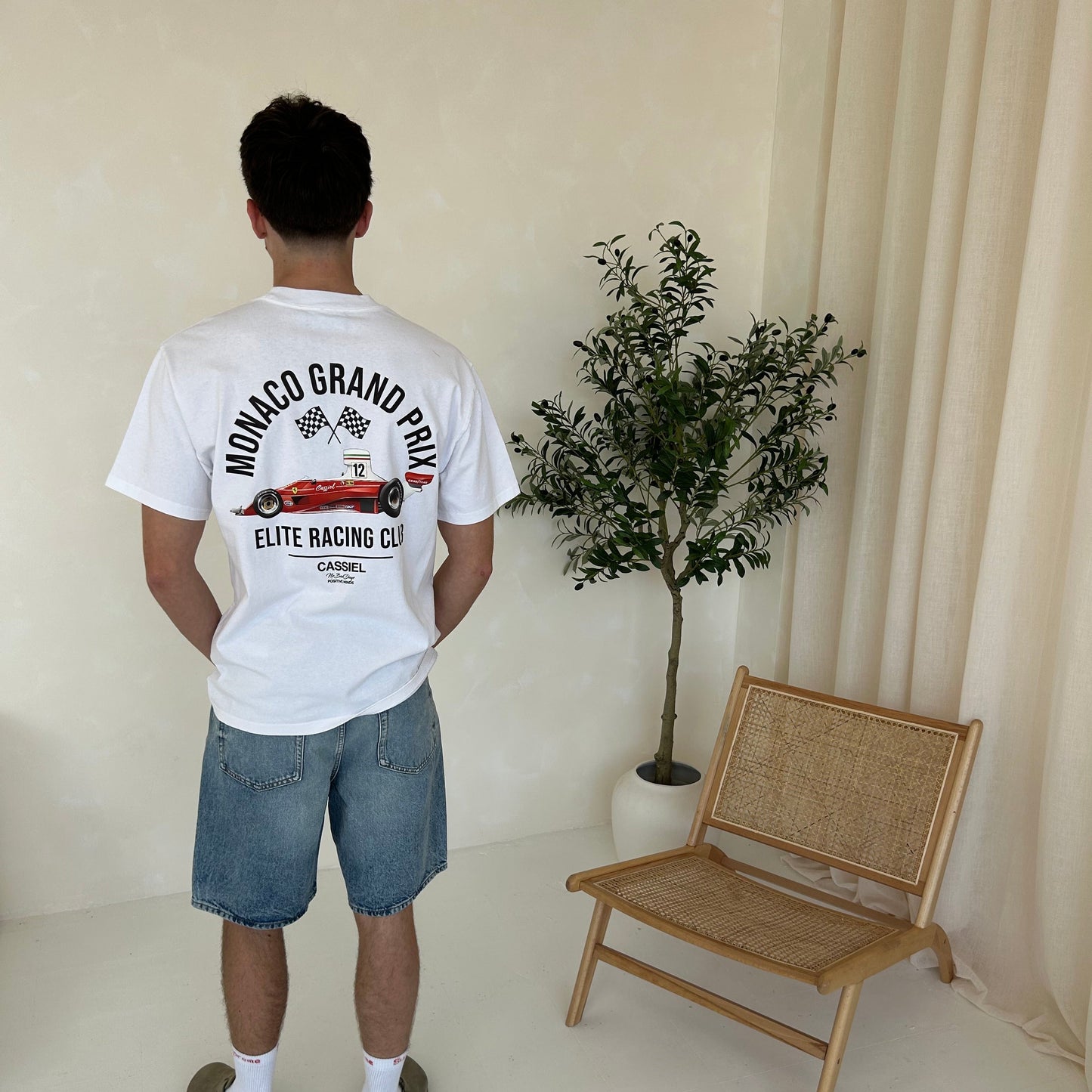 Cassiel Clo Monaca Grand Prix Faded White Tee