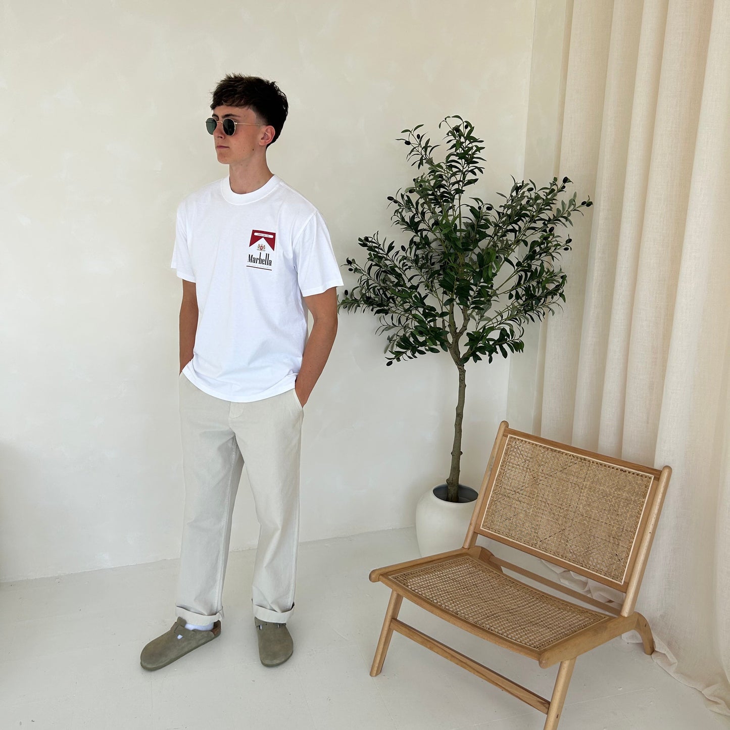 Cassiel Clo Marbella Faded White Tee