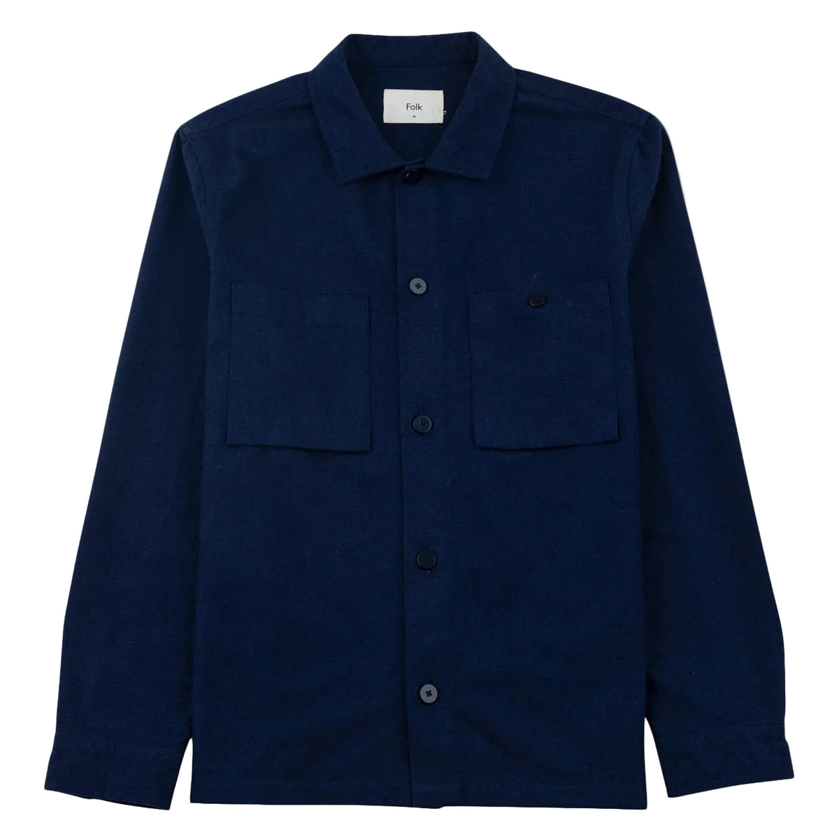 Folk Lightweight Moleskin Navy Patch Shirt