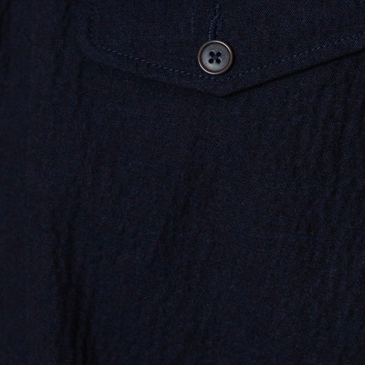 Universal Works Pleated Track Ospina Cotton Navy Trouser