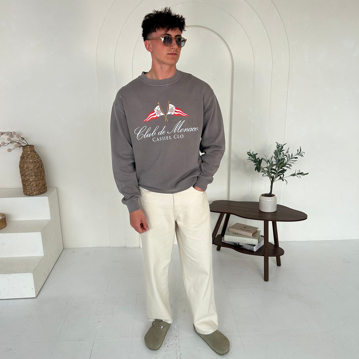 Cassiel Clo Club De Monaco Faded Grey Sweatshirt