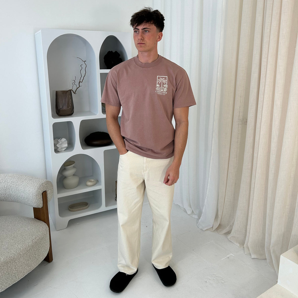 Cassiel Clo Carpe Diem Faded Pink Tee