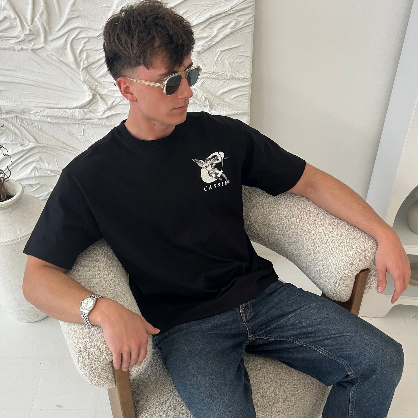 Cassiel Clo Cherub Box Black Tee