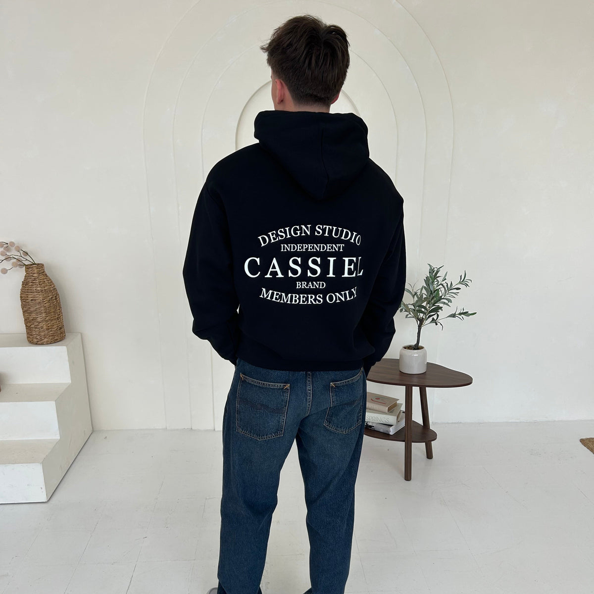 Cassiel Clo Brand Black Heavyweight Hoodie Sweatshirt