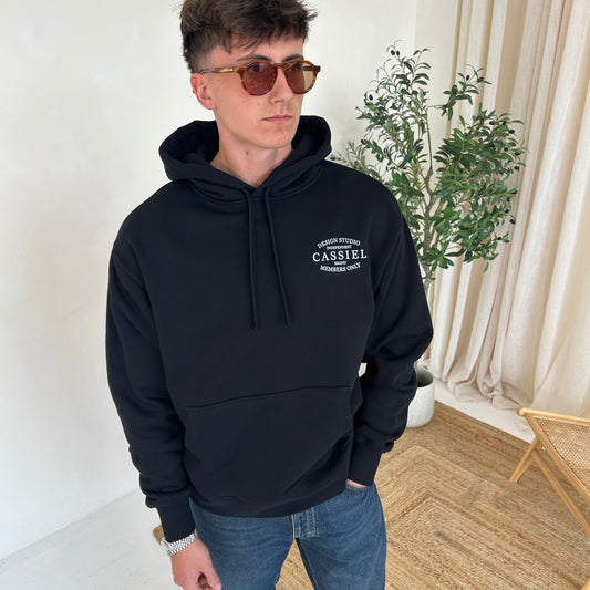 Cassiel Clo Brand Black Heavyweight Hoodie Sweatshirt