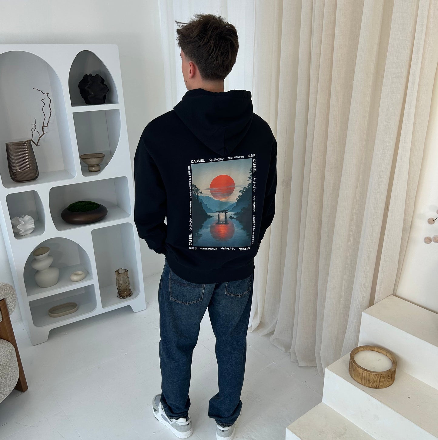 Cassiel Clo Sunset Black Hoodie Sweatshirt