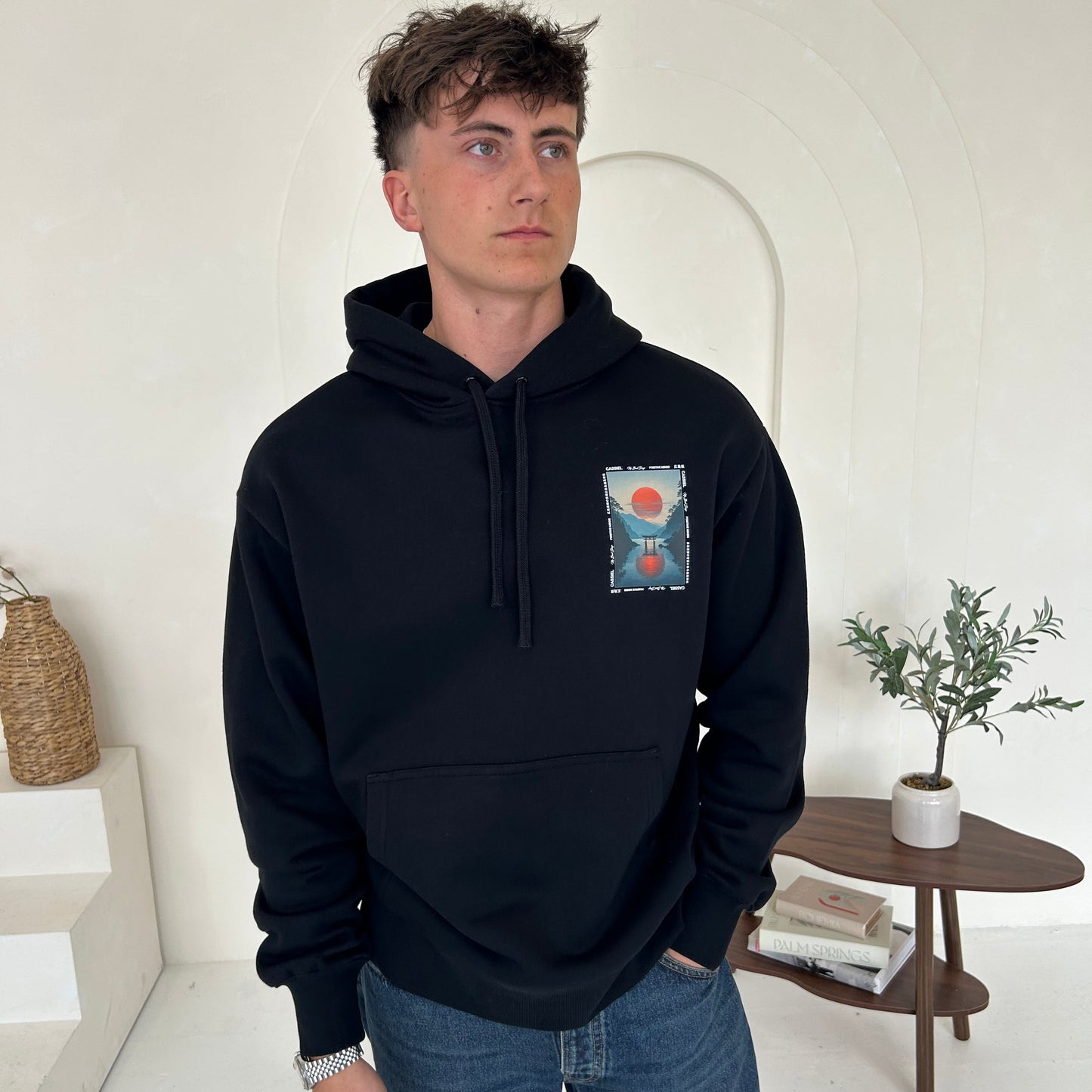 Cassiel Clo Sunset Black Hoodie Sweatshirt