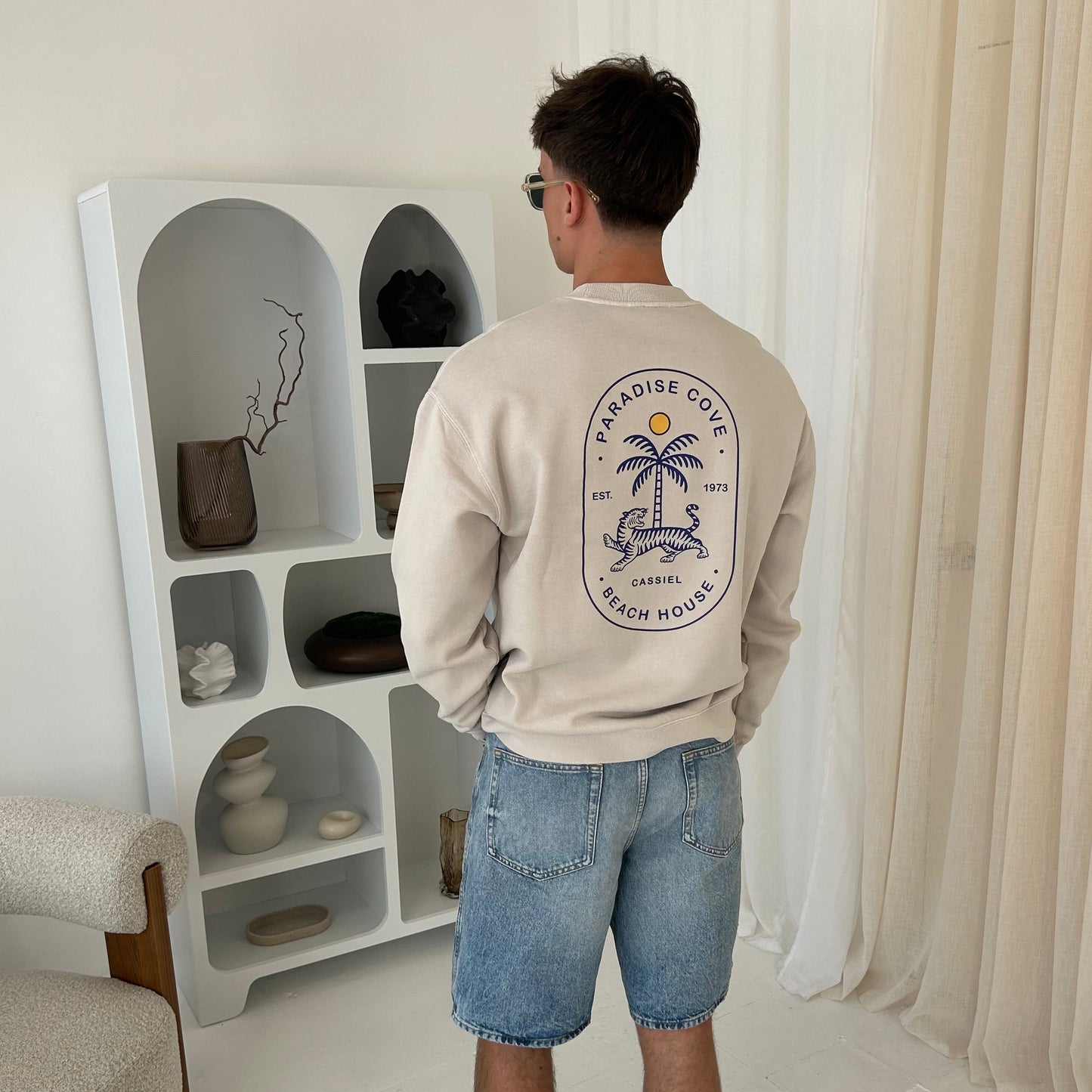 Cassiel Clo Paradise Cove Bone Sweatshirt