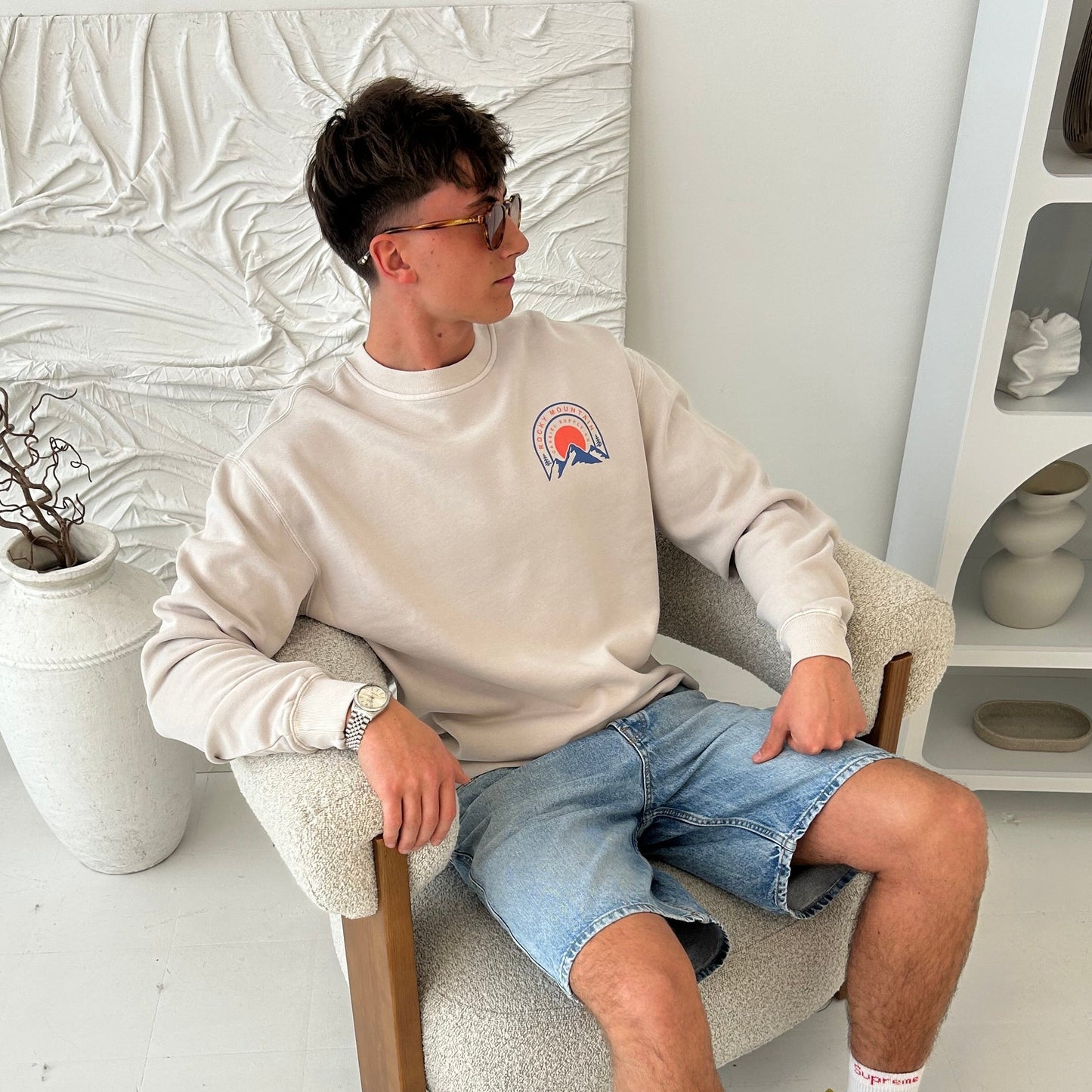 Cassiel Clo Rocky Mountain Bone Sweatshirt