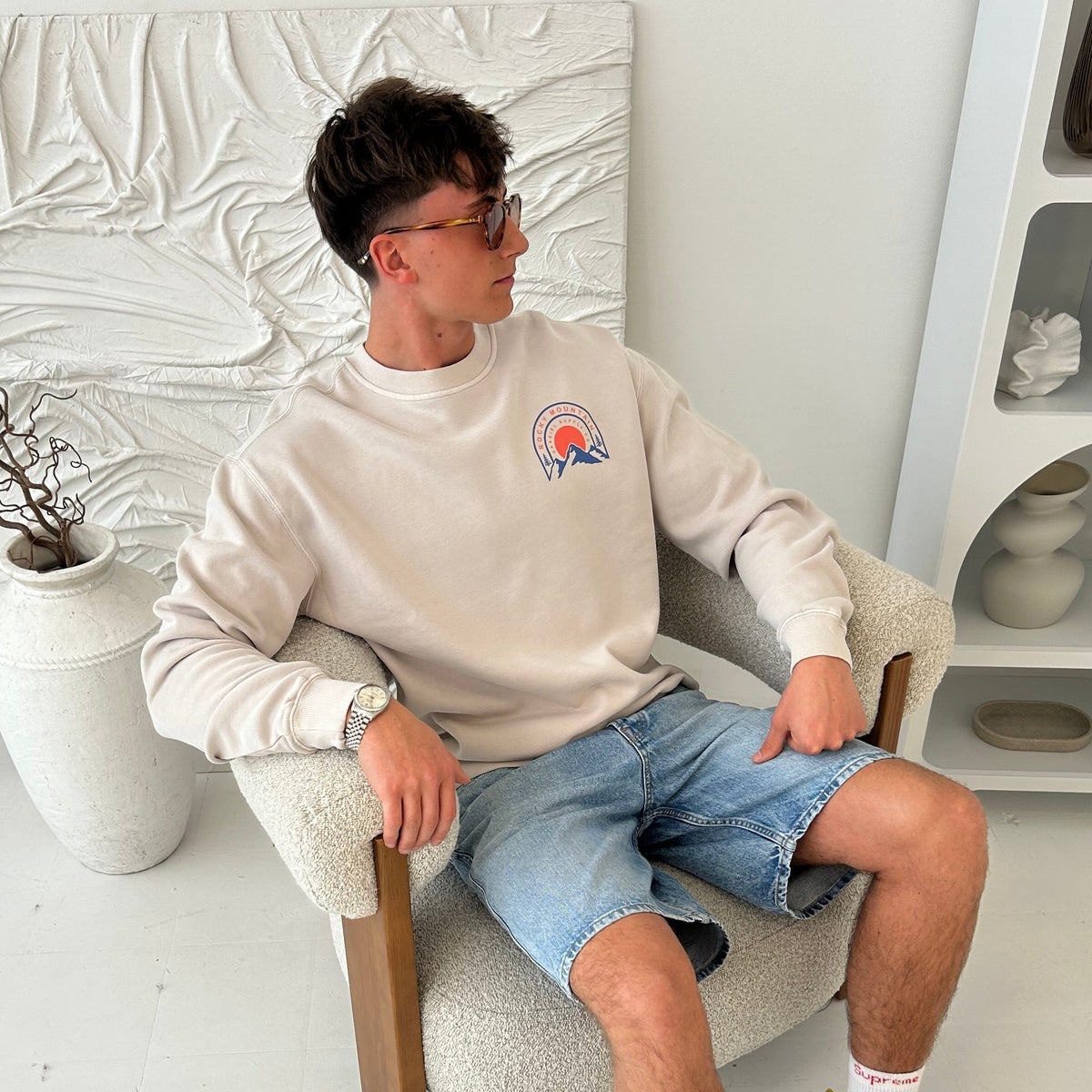 Cassiel Clo Rocky Mountain Bone Sweatshirt