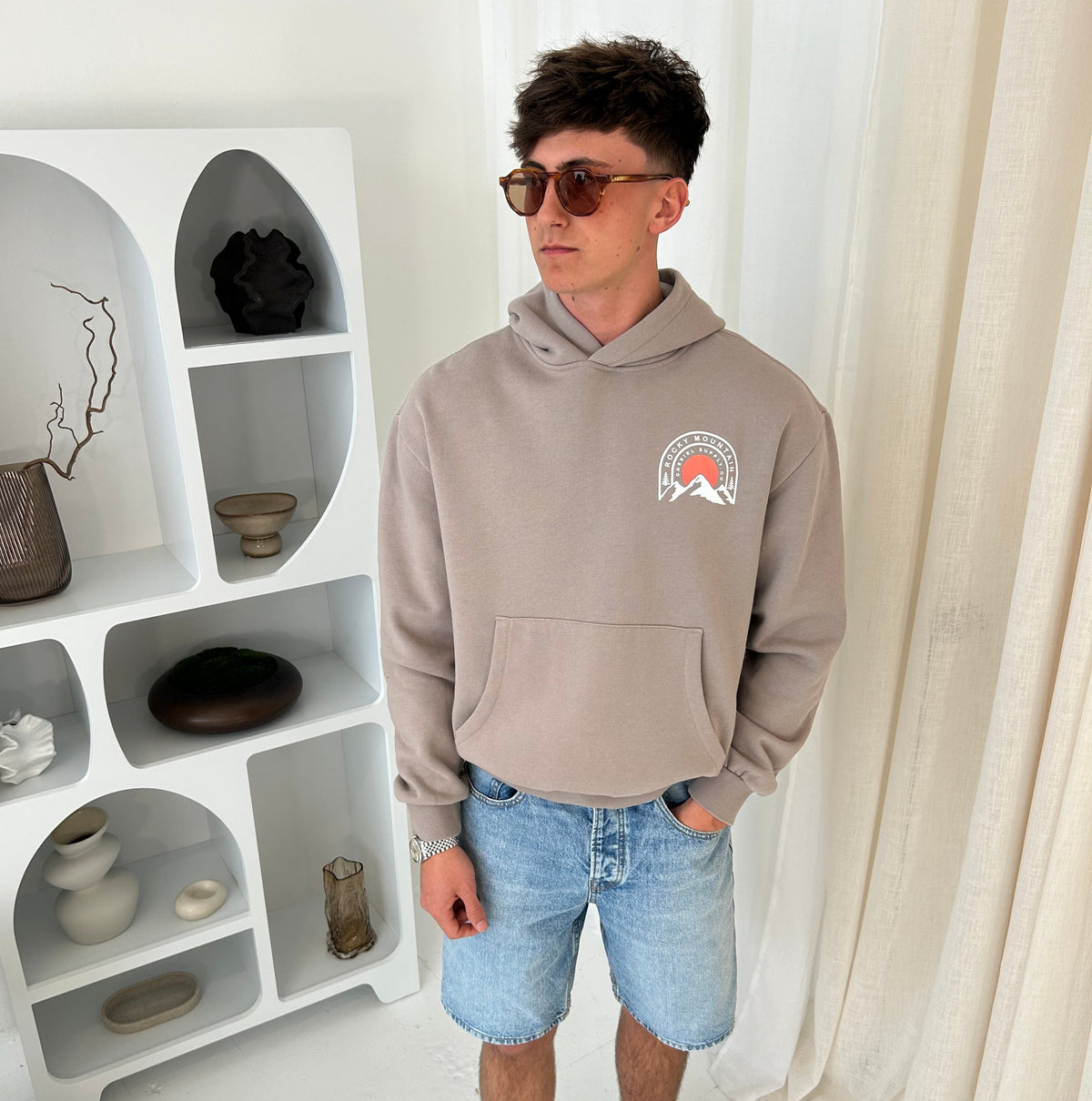 Cassiel Clo Rocky Mountain Mushroom Box Hoodie Sweatshirt